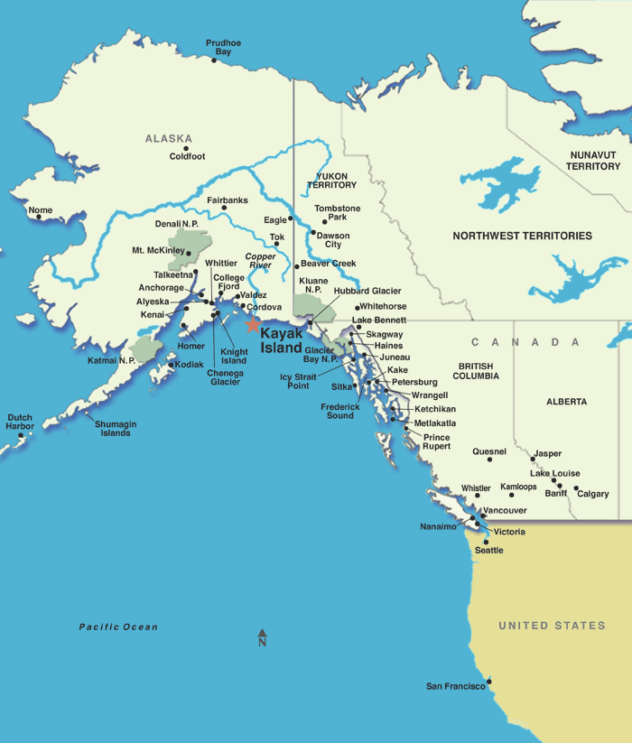 Map of Kayak and Shumagin Islands Alaska