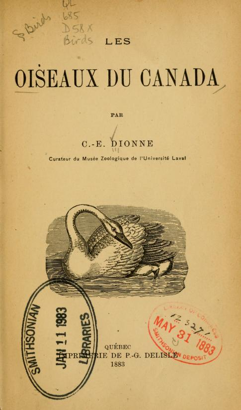 Les Oiseau Du Canada Cover
